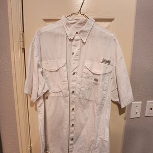 Columbia white fishing shirt